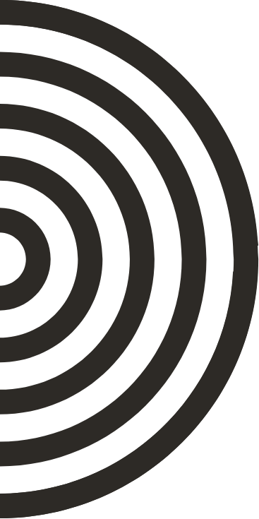 Semicírculo decorativo formado por círculos concéntrico
