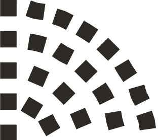 Semiesfera decorativa formada por cuadrados izquierda