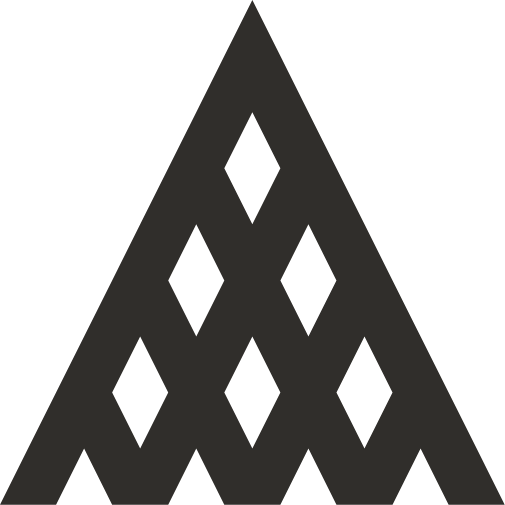 Triángulo decorativo formado por formas romboides