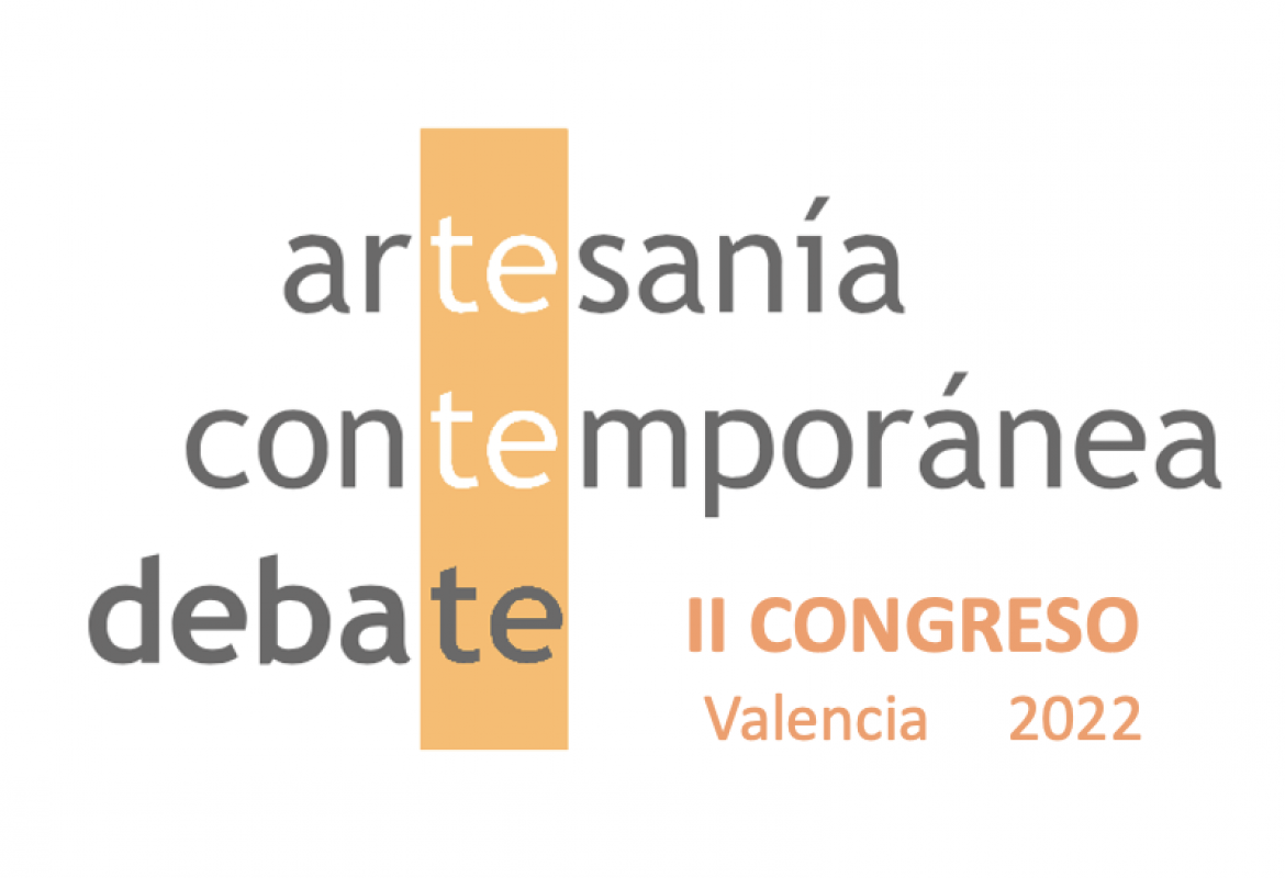 Cartel del II Congreso Artesanía Contemporánea a debate. Indica que se celebrará en Valéncia